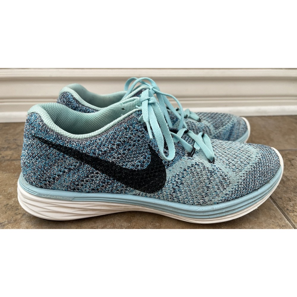 NIKE Flyknit Lunar 3 Trail Running Shoes 9.5 Blue Tone 698182-404